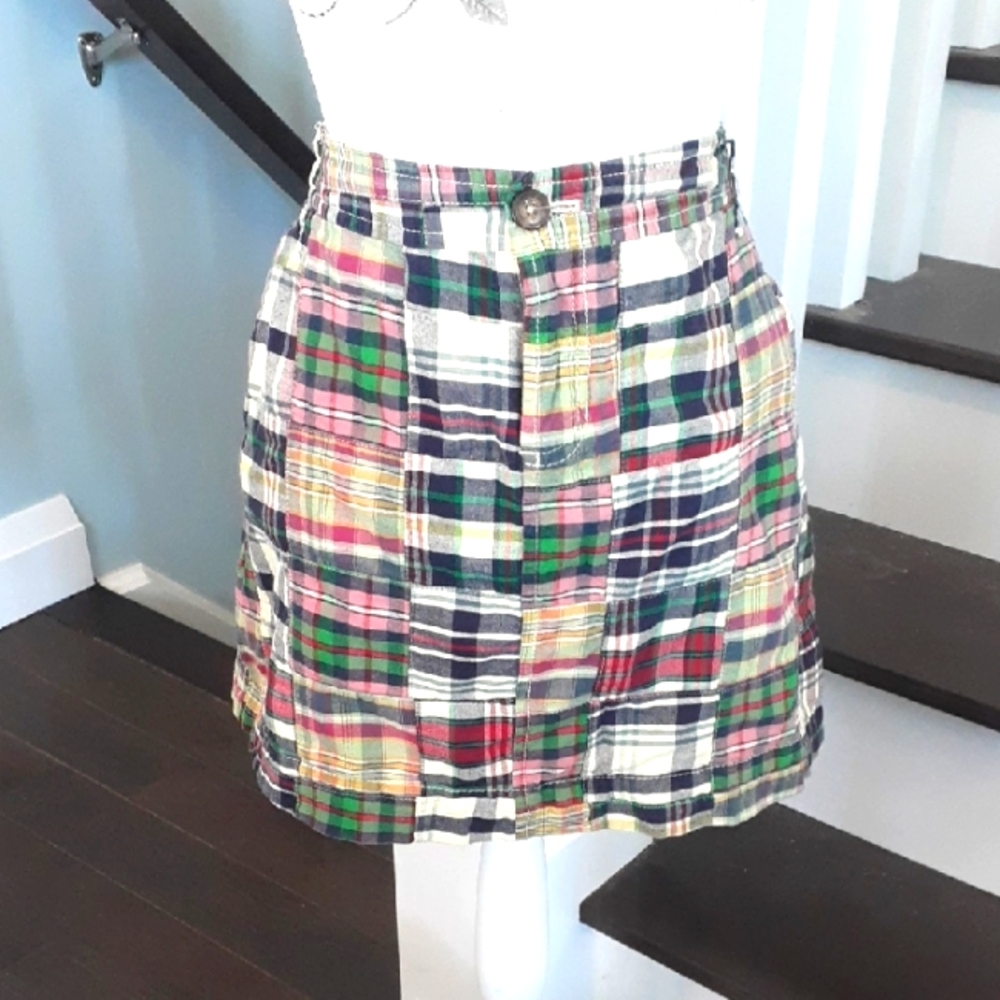 # Old Navy Plaid Madras Patchwork Mini Skirt